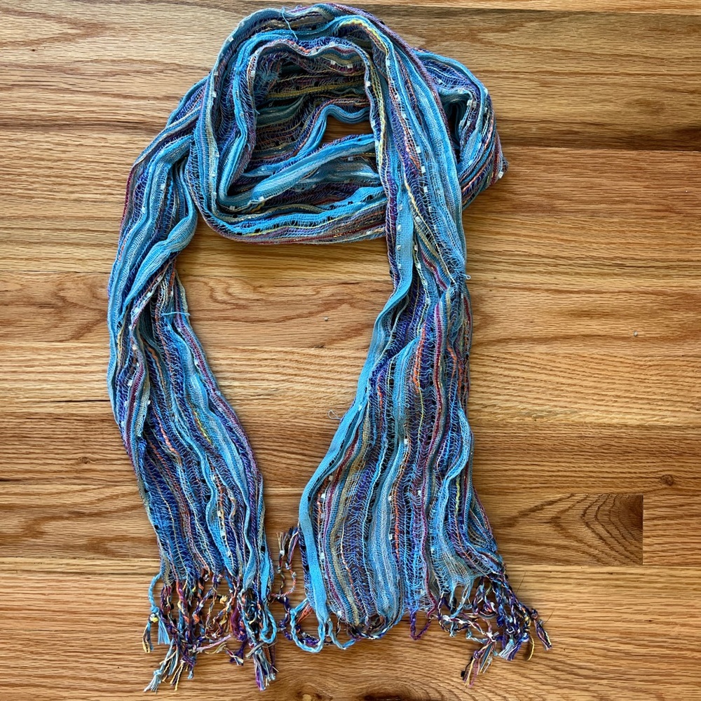 blue scarf